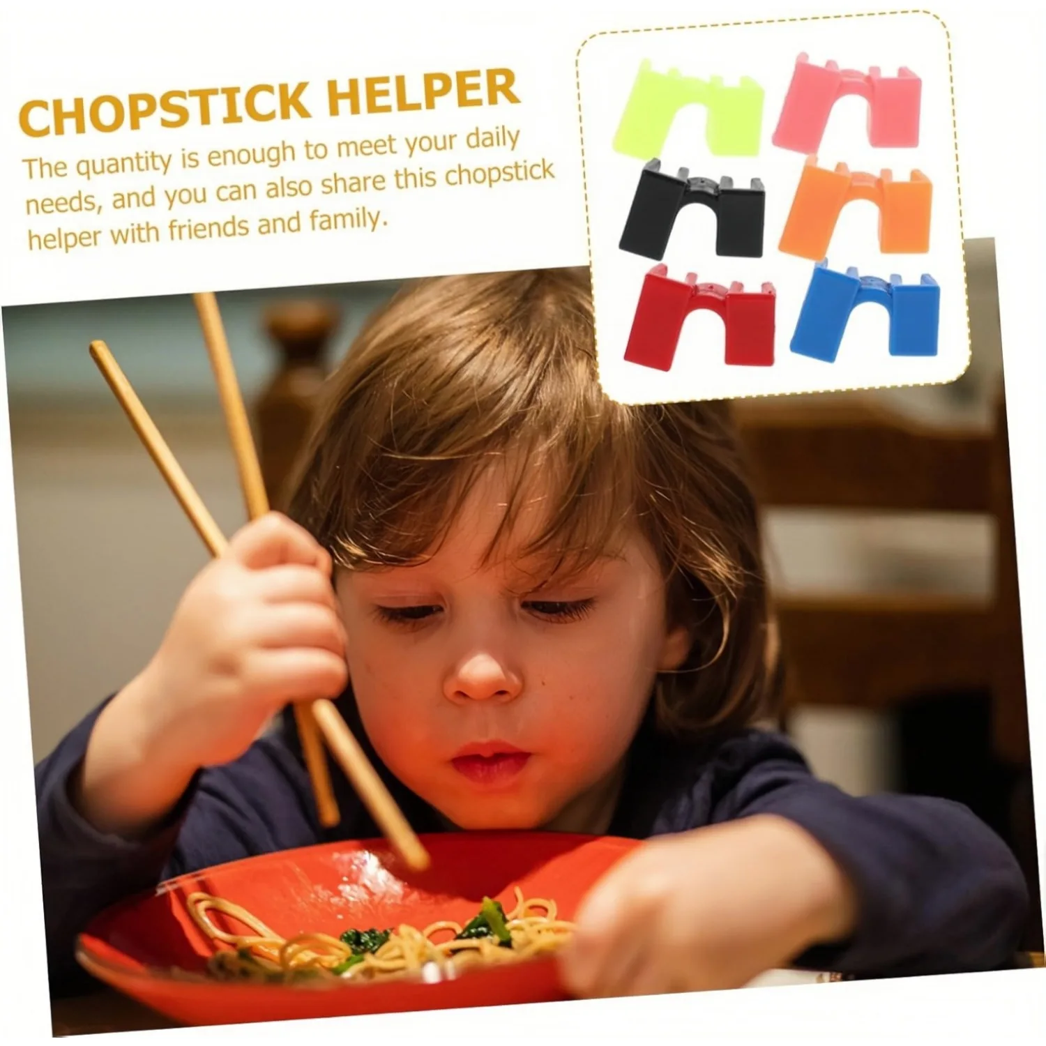 6pcs Reusable Chopsticks Training Helper Clips with Hinges Non Slip Practice Assistants for Easy Learning and Skill Development