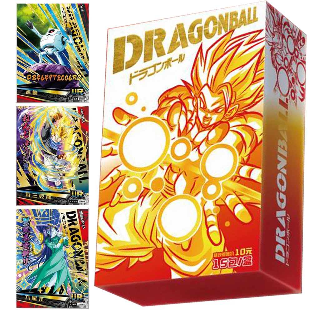 Original Dragon Ball Card For Children Son Goku Krillin Gold Crushed Diamond Flash Limited Game Collection Card Christmas Gifts