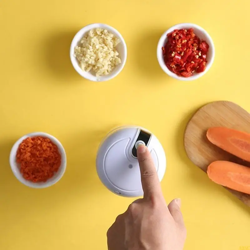 A0NC 야채 절단기 휴대용 전기 고기 분쇄기 주방 미니 음식 슬라이서 헬기