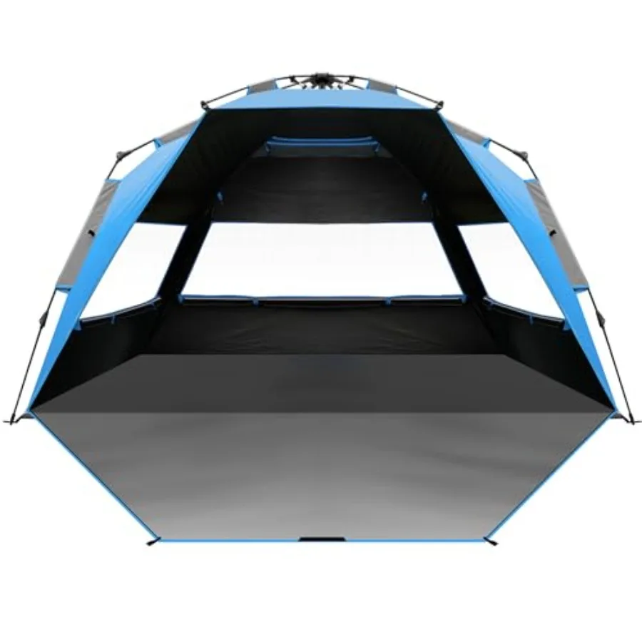 

Beach Tent with Blackout Shelter Technology Portable Sun Shade Shelter 4 Person Pop Up Beach Tents with UPF 50+ UV Protection 9