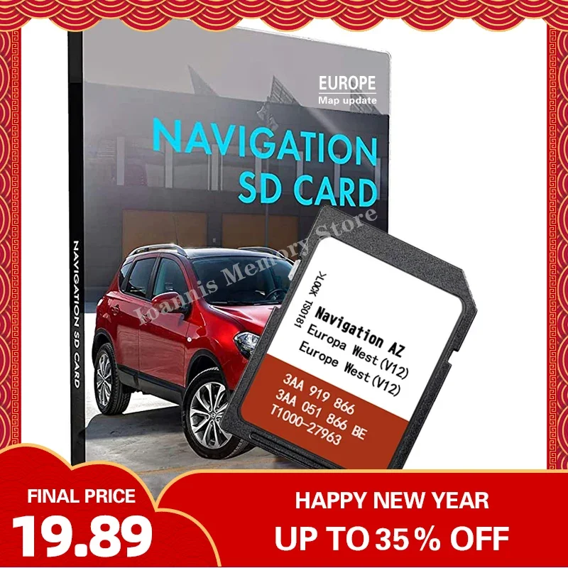 

SD-карта Sat Nav RNS315 AZ V12 WEST для VW Map Naving, обновленная версия, европейская навигация