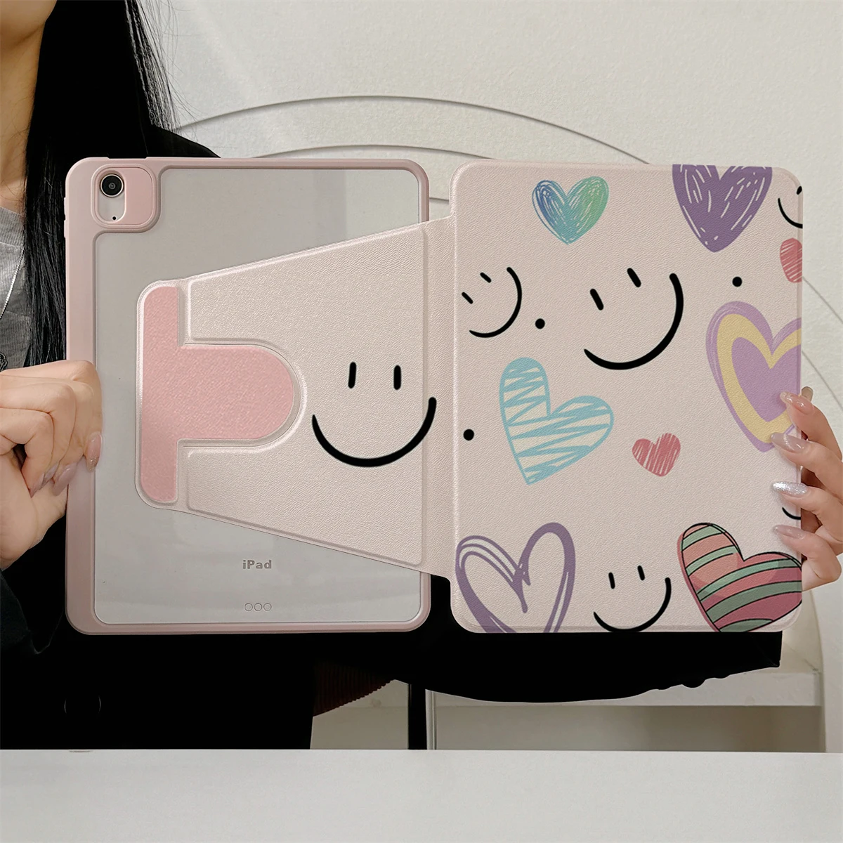 

360 ° Вращающийся складной чехол для легкой защиты вашей подушечки: совместим с iPad Air 6, Air 5,4,10,2024, air m3/a16 2025