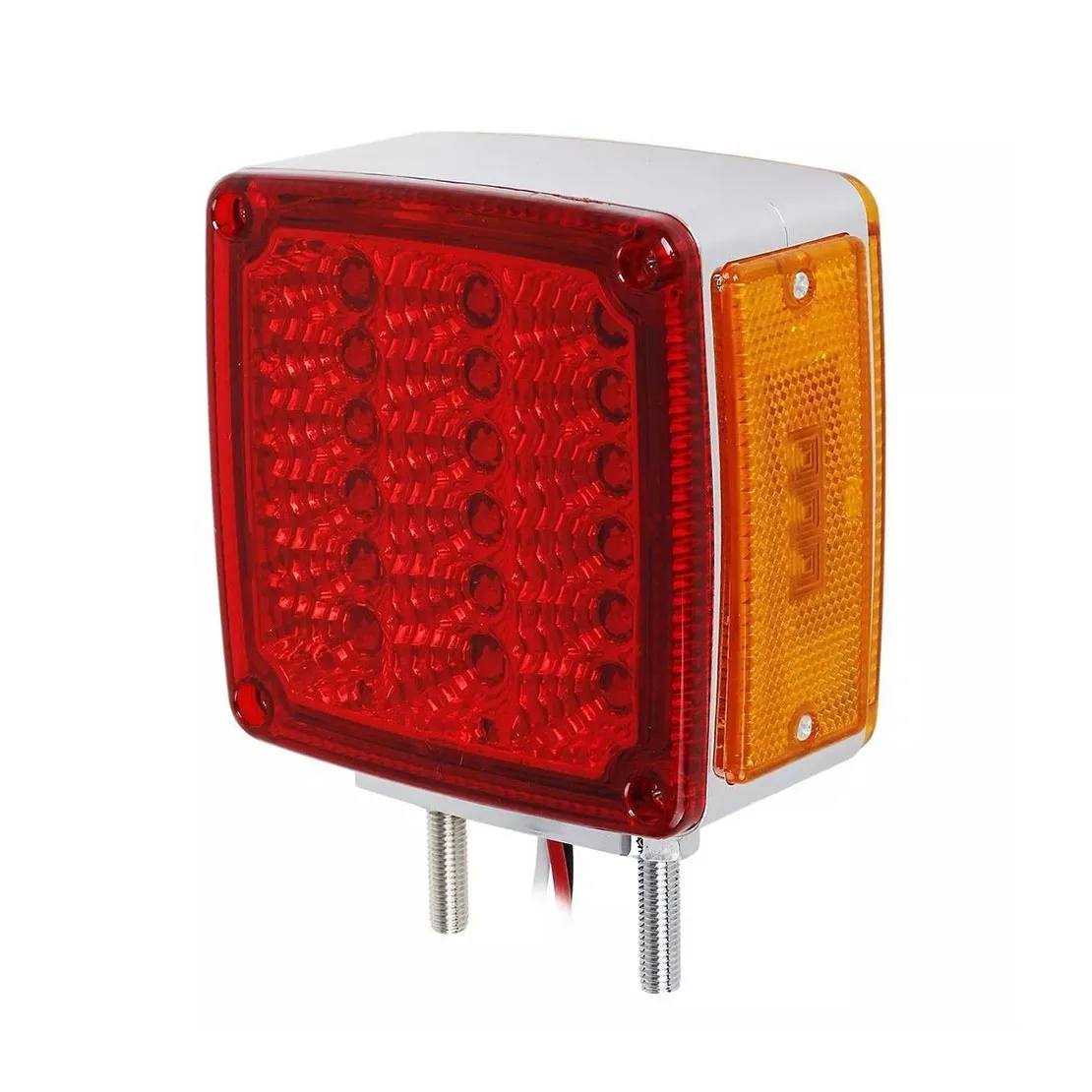 1 par de luces marcadoras de señal de giro de guardabarros de Pedestal de montaje de perno de doble cara cuadrada Universal de 12V 39LED para remolque, Tractor, autobús, barco