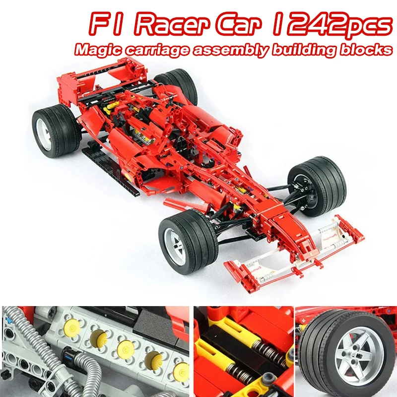 

DECOOL Technical Formula Racing Car Building Blocks F1 High-Tech 1:8 Red Sport Vehicle Supercar Model Bricks Toys For Boys Gifts