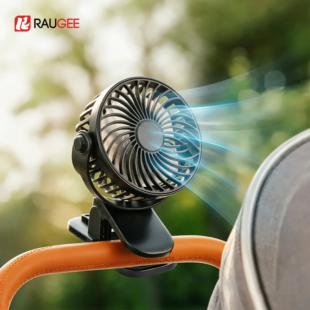 Ventilador Portátil com Clip, Mini Ventilador para Carrinho de Bebê, Ventilador de Mesa USB Recarregável 360 °   Ventilador de Parede Rotativo Portátil para Uso Externo, Ventilador Pequeno com Clip