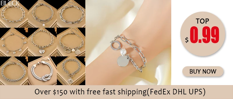 EILIECK 316L Edelstahl Kettenarmband Wasserdicht Leichtes Metall Mode Damen Schicker Handgelenkschmuck Geburtstagsgeschenk Bijoux – Detail 3