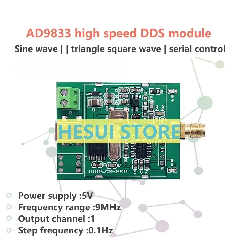 AD9833 module frequency generator DDS signal square wave sine wave triangle wave serial port PC control