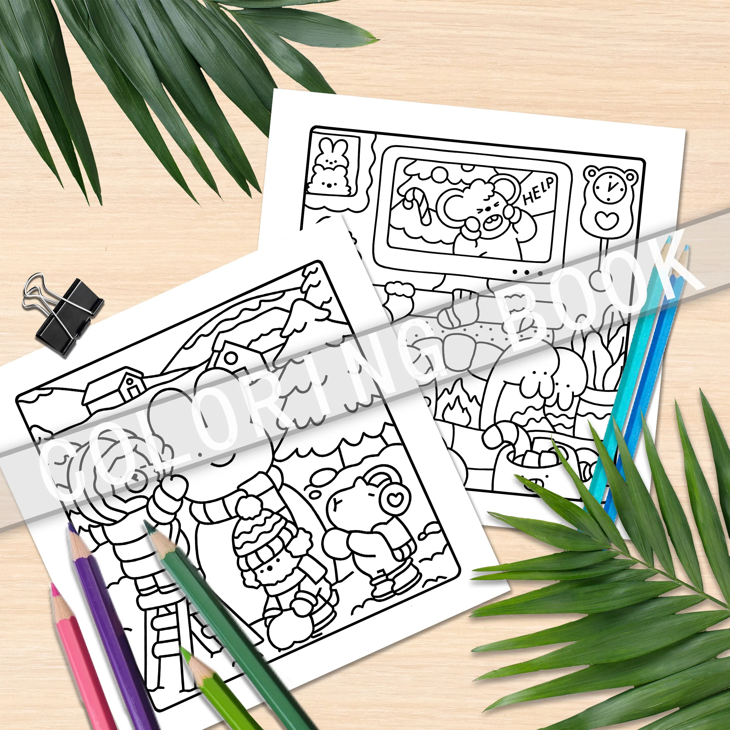Animated Cute Animals Coloring Book: A Picture Book Adventure Featuring a Group of Friends