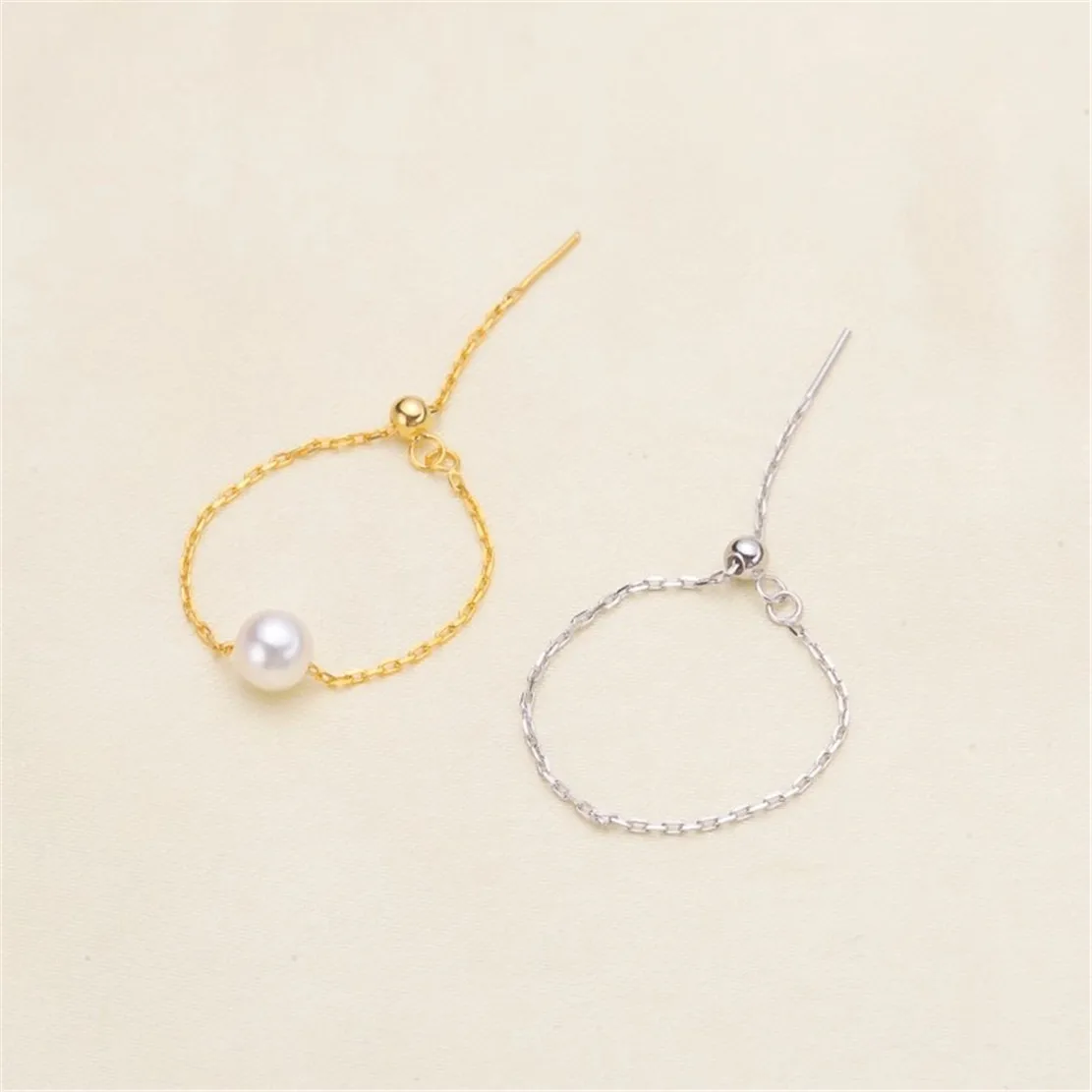

S925 Silver Sterling Ring Inlaid Zirconia Half Hole Pearl Ring Base Resizable Design DIY Handmade Fine Jewelry Ring Accessories