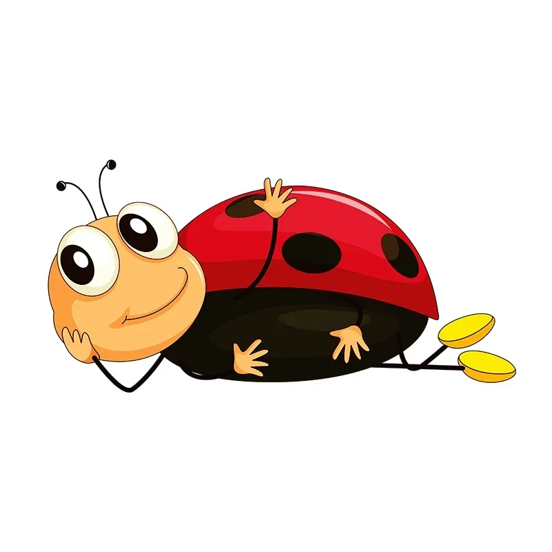 Personality PVC Decal Ladybug Car Sticker on Motorcycle Laptop Decorative Wear resistant waterproof Accessories easy to apply