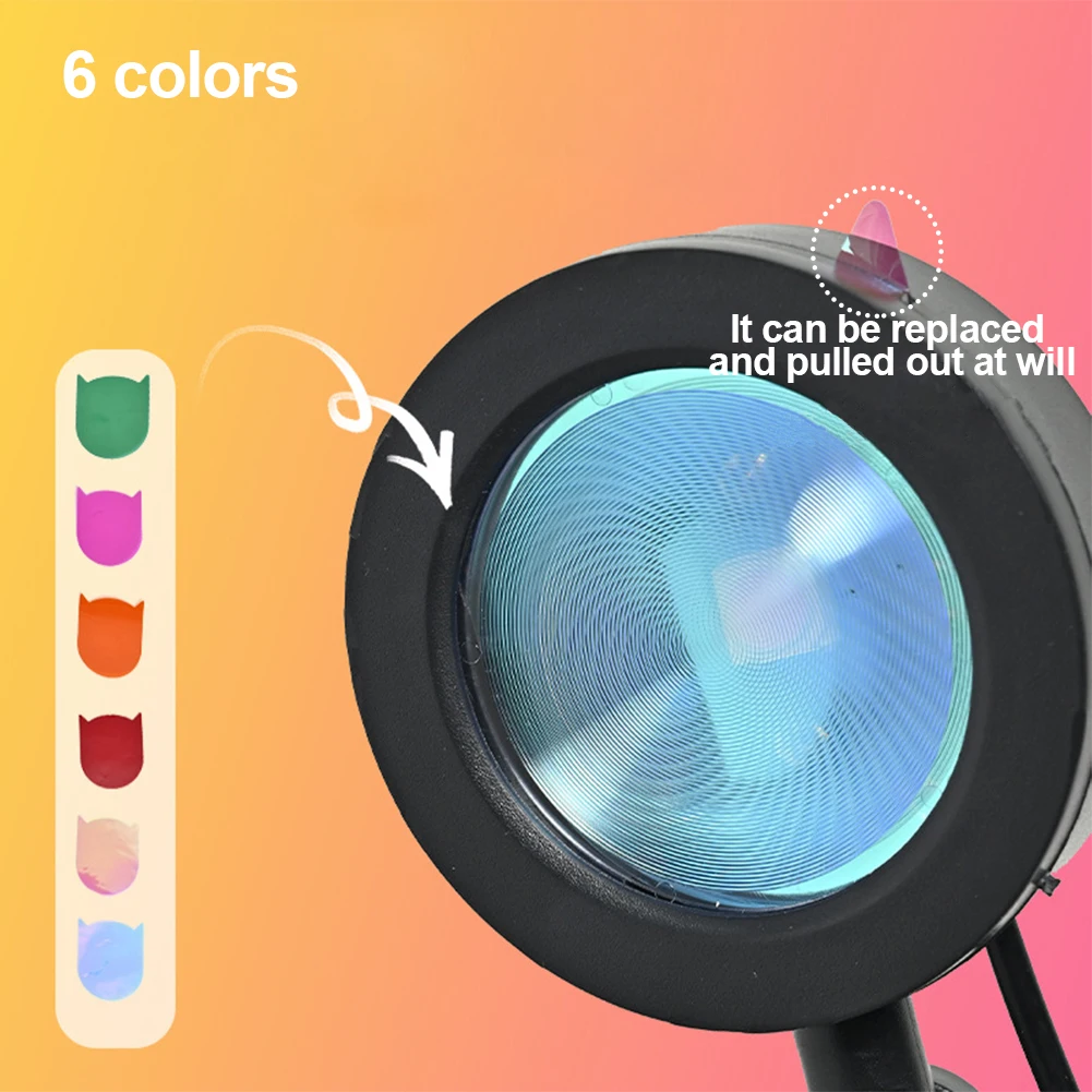 Sunset Rainbow Red Projector USB Led Night Light Sun Projection Desk Lamp for Bedroom Bar Coffee Store Wall Decoration Lighting