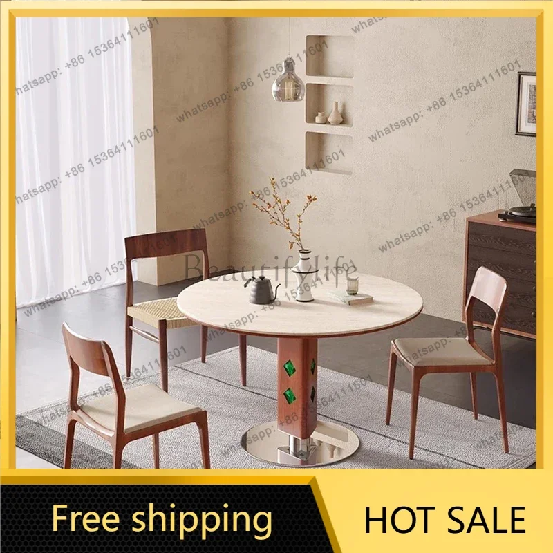 LJY Restaurant Hallway Dining Table Smart Wall Office Service Reception Dining Table Space Saving Round Mesa Commercial Furnitur