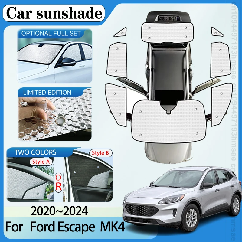 For Ford Escape Kuga 2020-2024 MK4 Accessories Anti-UV Car Window Shading Visor Sunscreen Window Sunshade Cover Interior Part