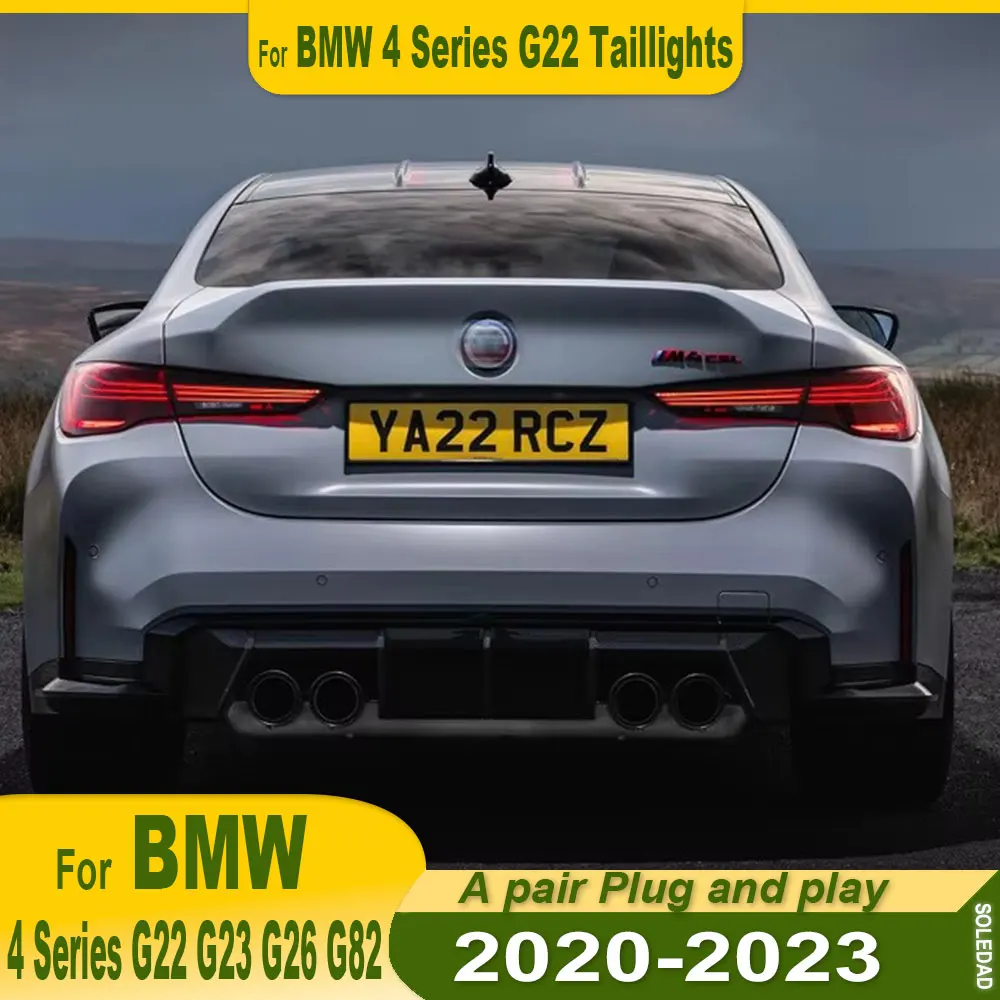 LED Taillights For BMW 4 Series G22 G23 G26 G82 M4 2020 2021 2022 2023 2024 CSL Rear Tail Light Turn Signal Lamp Car Accessories