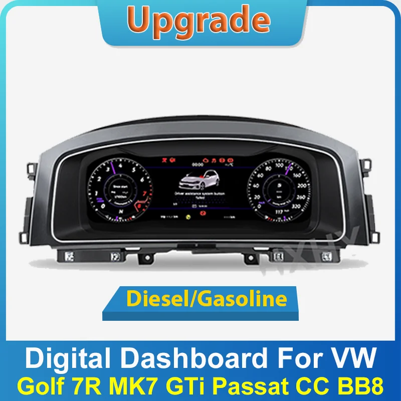 

New Car LCD Digital Cluster For VW Golf 7 R Golf7 MK7 GTi Passat B8 CC Virtual Cockpit SpeedMeter Dash Screen Instrument Panel