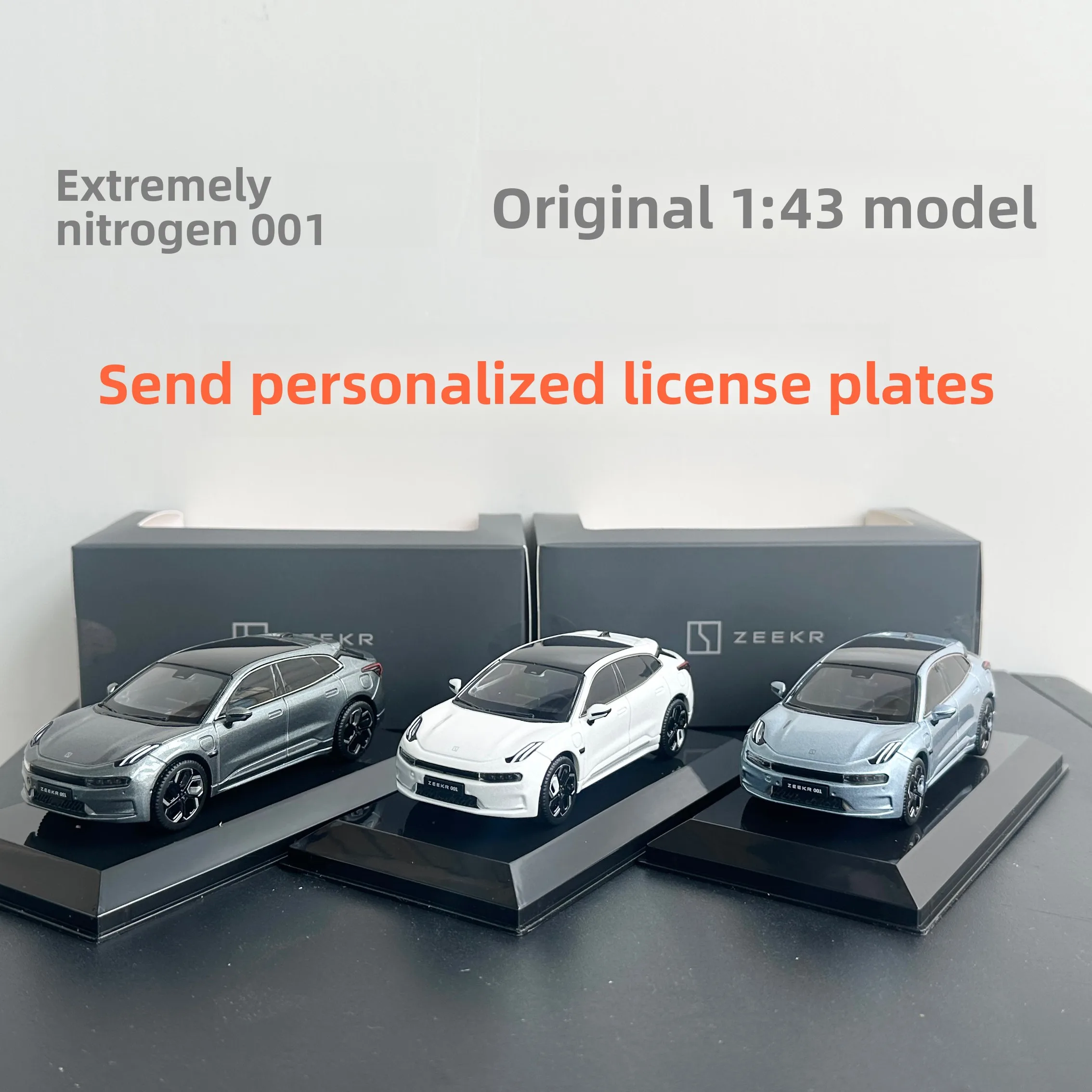 

ZEEKR 001 009 Оригинальная модель автомобиля 1:43, имитация сплава, орнамент модели автомобиля, коллекция