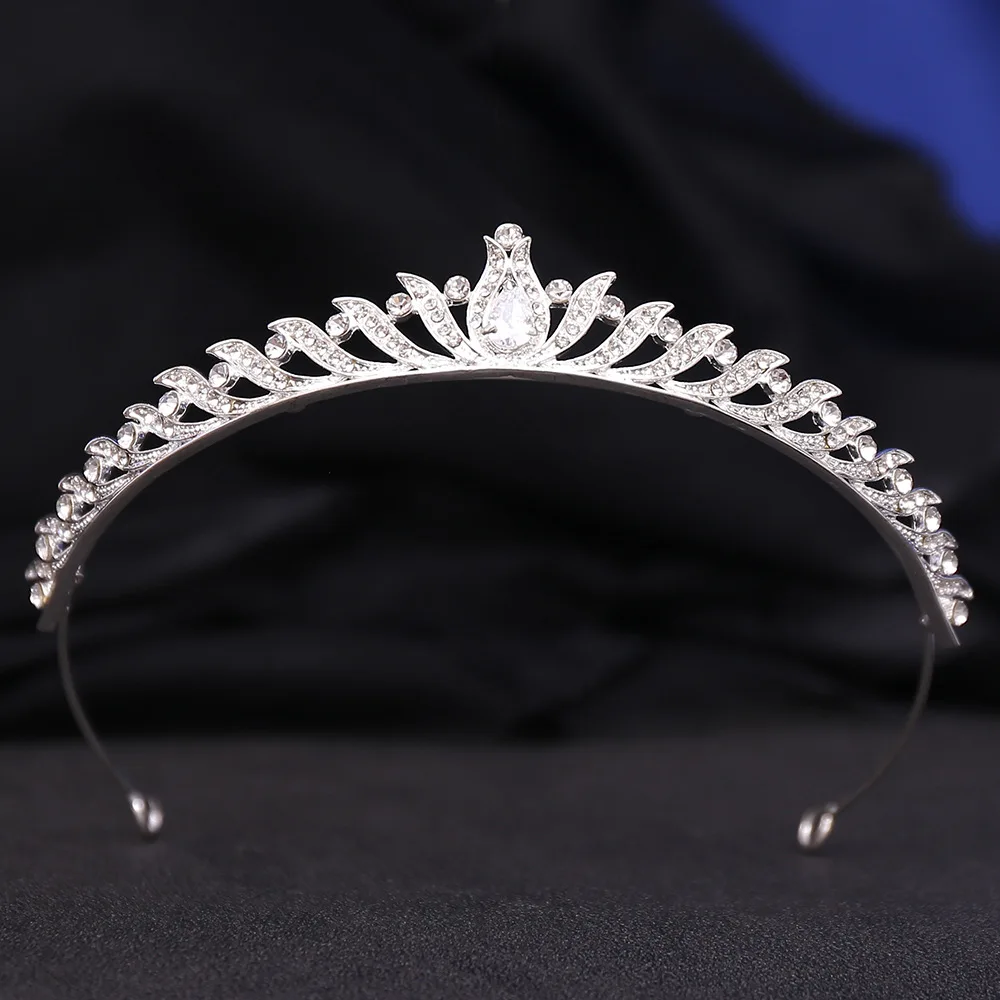 DIEZI Korean Elegant Small Rhinestone Crystal Crown Tiara Women Wedding Party Headdress Bridal Hair Dress Accessories Tiaras