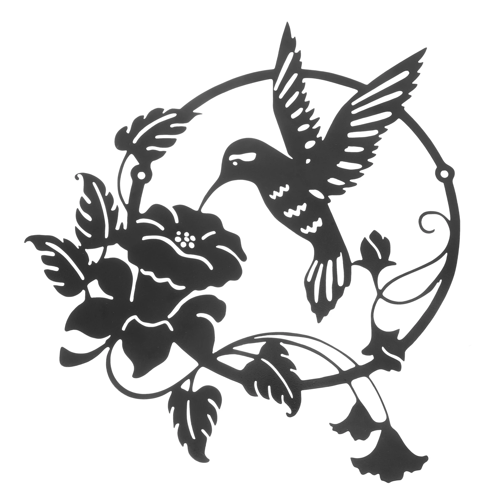 

1pc Iron Hummingbird Flower Wall Decoration for Garden Fence Outdoor Metal Crafts Home Accessories