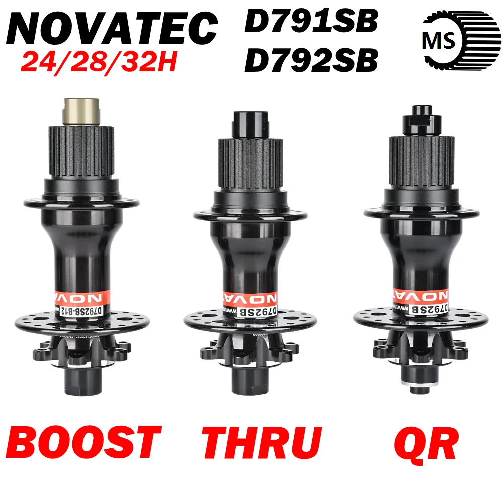 Novatec D791/792SB 24/28/32H MTB Road Bike Hubs Bearing Hubs Quick Release Thru Axle BOOST Hubs For SHIMANO MS SRAM XD 12 Speed