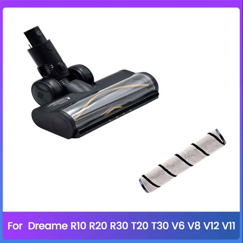 SANQ Anti-Tangle Electric Floor Brush Head For Dreame R10 R20 R30 T10 T20 T30 V12 V16 Vacuum Attachment With LED Light