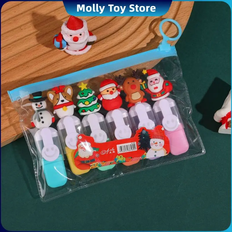 

6 шт., рождественская серия с героями мультфильмов, мини-маркер в мешках, мультяшный 6 цветов, ручка для справочника «сделай сам», милый студенческий маркер, канцелярские принадлежности, рождественские подарки