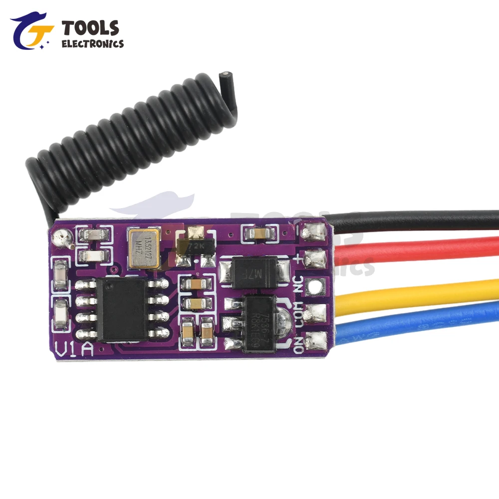 DC3.7-12V 433MHZ Ultra Micro Mini Jog Pulsante Relè di ripristino Modulo interruttore di telecomando senza fili Inching/interblocco/autobloccante