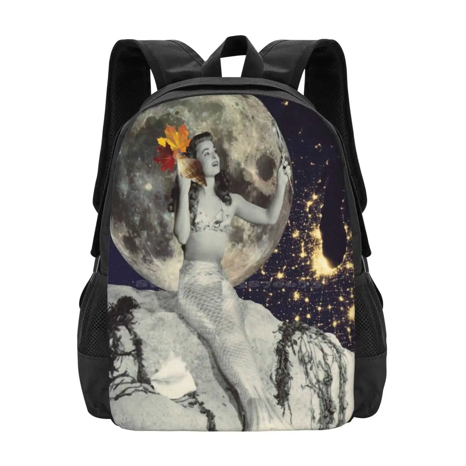 

Mirror, Oh My Beautiful Mirror! Hot Sale Schoolbag Backpack Fashion Bags Mirror Mermaid Autumn Vintage Collage Art Surreal Art