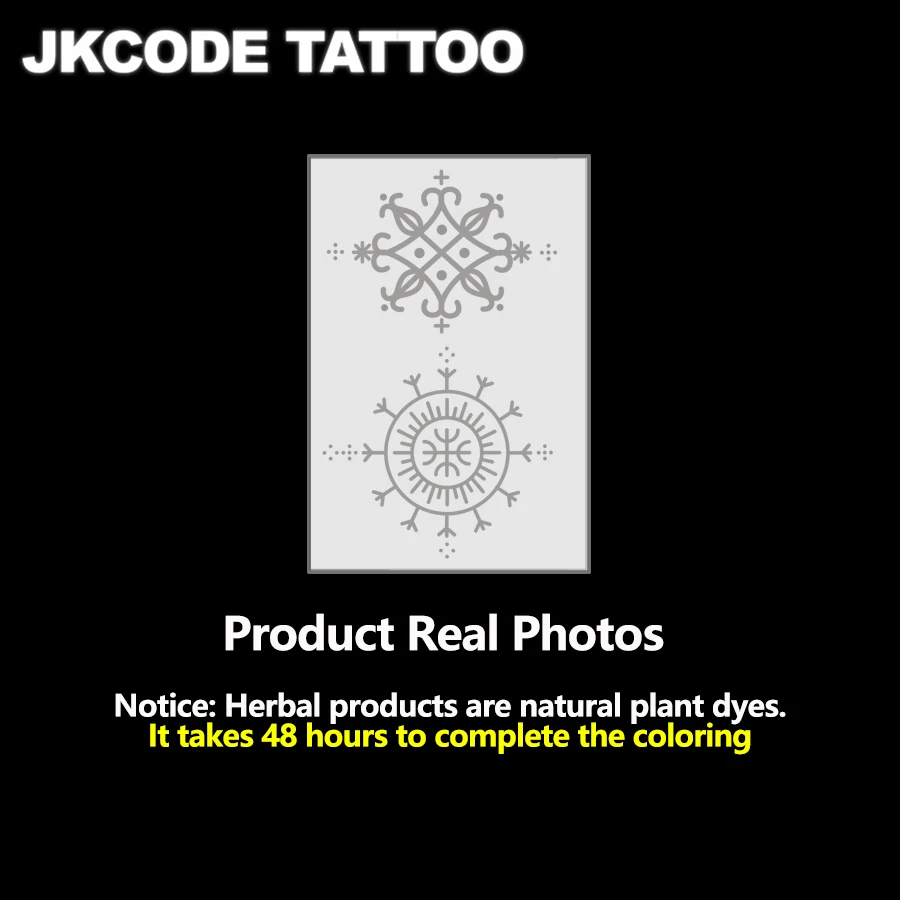 Mysterious Totem Herbal Tattoo Stickers for Hands and Neck, Multi-Use Temporary Tattoos, Simple Ramadan Lucky Blessing Daily Use Travel Eid Al-Adha Henna Tattoo Designs, Fashionable Women's Tattoo Stickers, Long-Lasting Waterproof for 15 Days view 4
