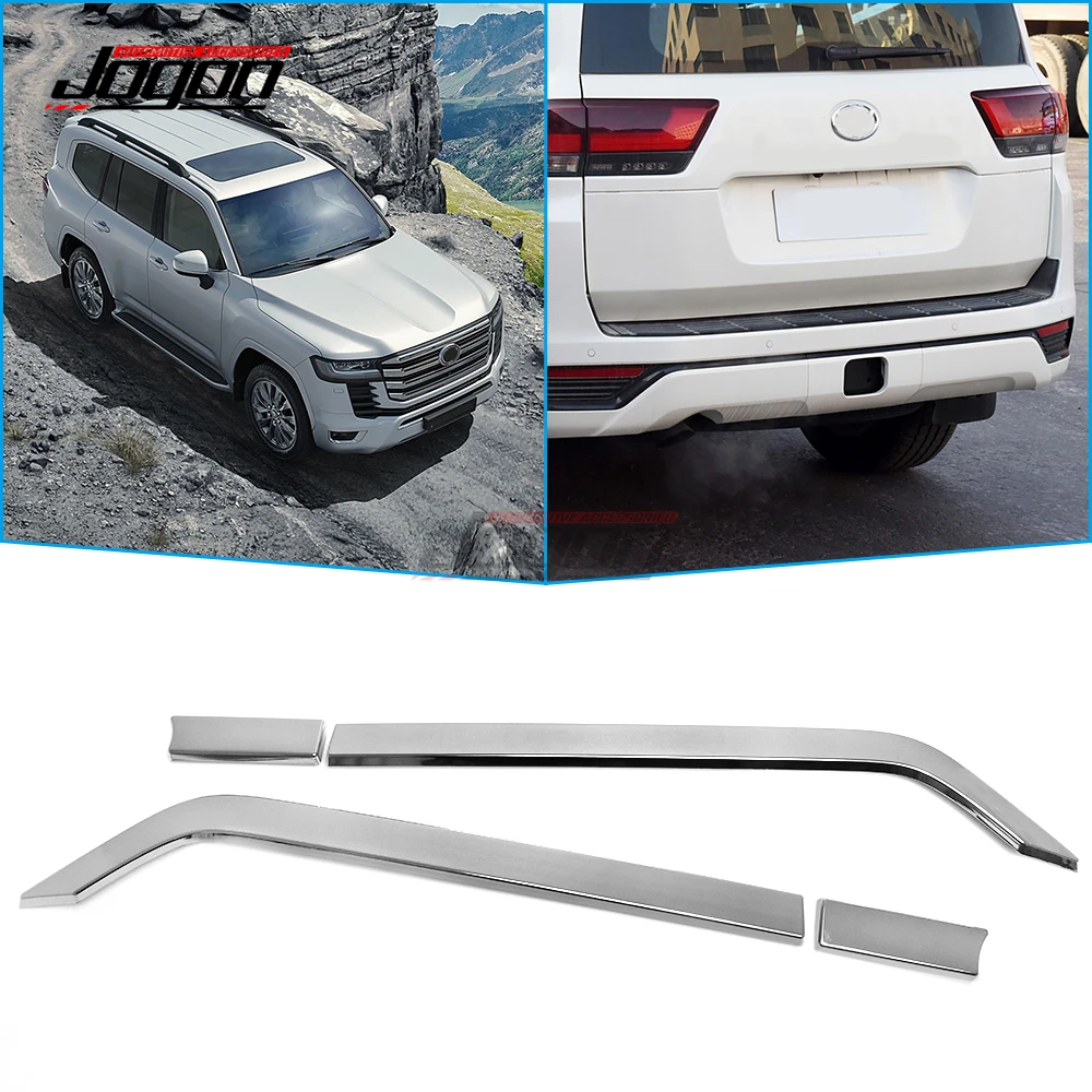 

4 шт. для Toyota Land Cruiser 300 LC300 2023 + ABS, хромированный внешний Автомобильный задний бампер, литье, противотуманная лампа, крышка, аксессуары для отделки