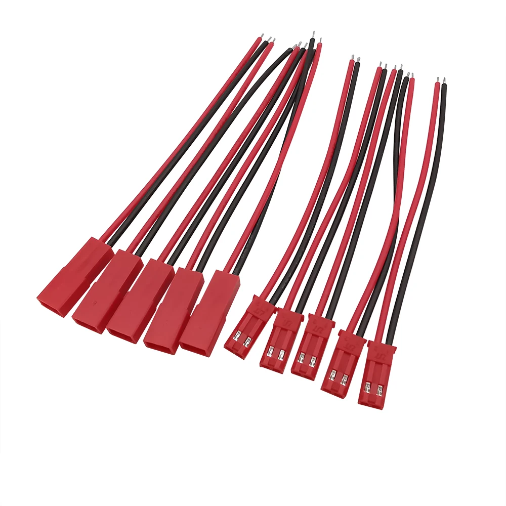 JST 2 Pin Male and Female Cable Connector JST 2P Wire Plug Jack Connectors for LED Light Strip RC BEC Battery DIY FPV Drone