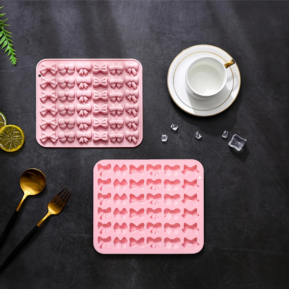 1 Cute Silicone Candy Mold with Different Bow Shapes, Chocolate Mold, Jelly Pudding Ice Cube Mold, Baking Gadgets, Cake Decorating Tools - view 5