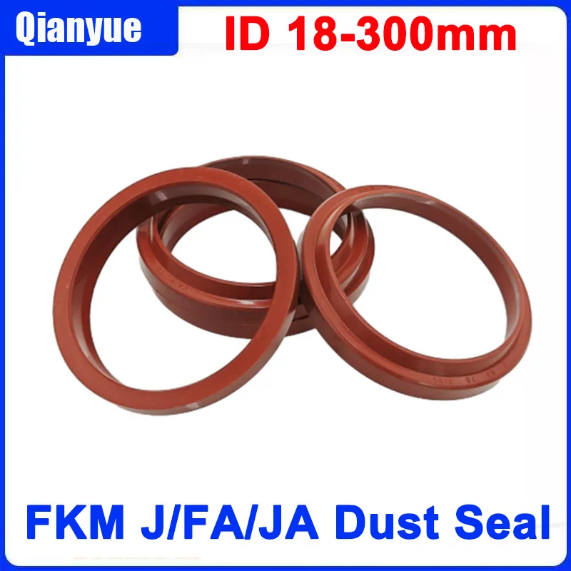 FKM J/FA/JA Dust Seal ID 18-300mm - High Temp 250°C U-Cup Wiper for Hydraulic Cylinders (Corrosion Resistant, In Stock)