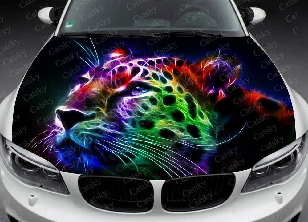 'LEOPARD'- Car Bonnet Wrap Decal Full Color Graphics Vinyl Sticker