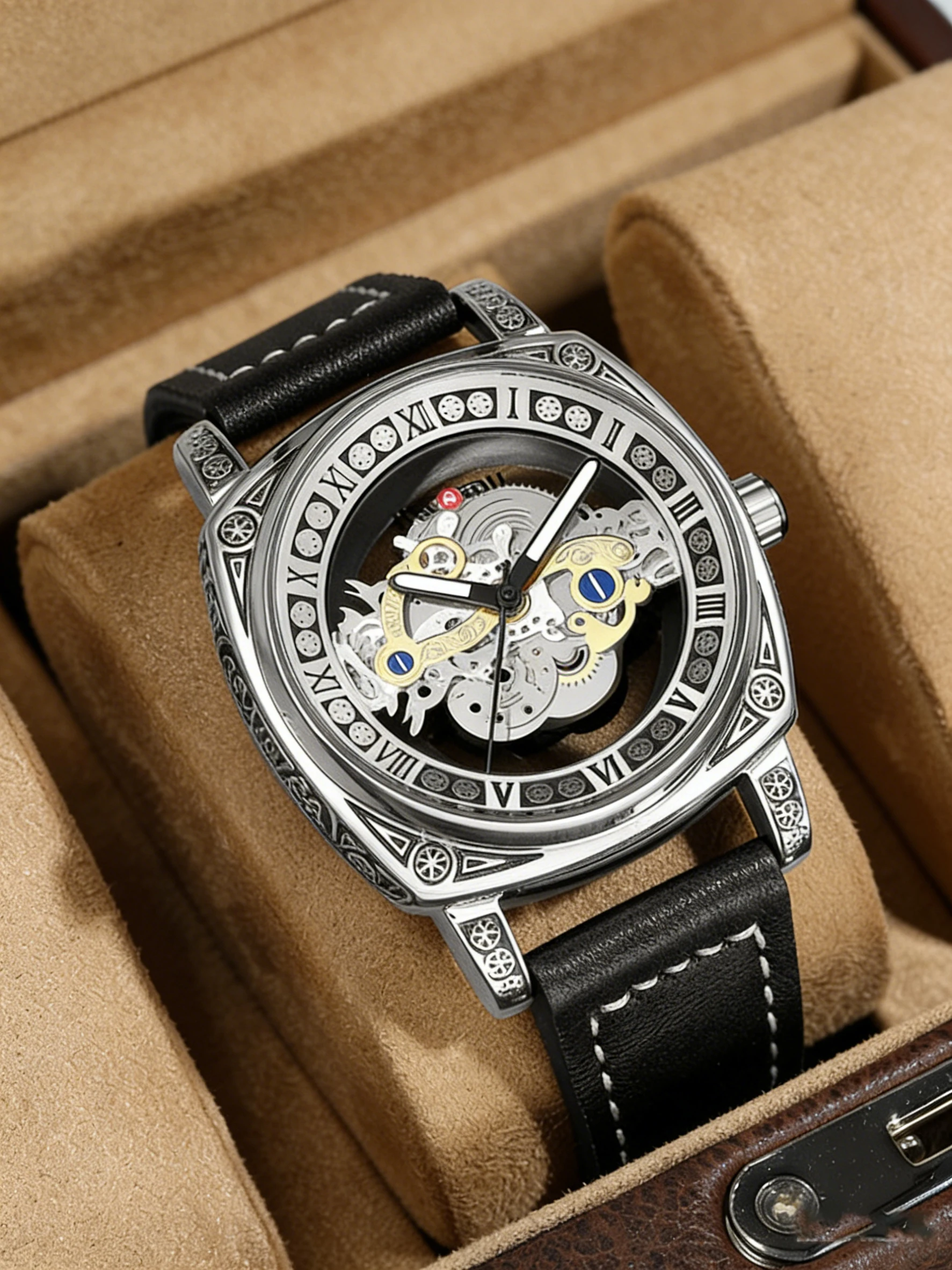 

Men's Watch Fashion Double sided Transparent Hollow Men's Watch Night Light Waterproof Quartz Men's Watch