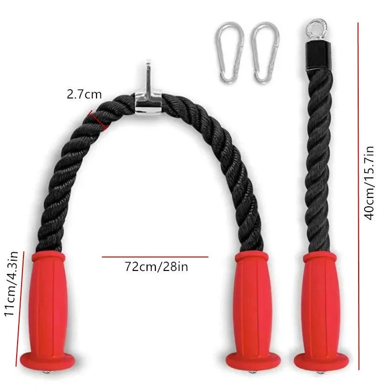 Ergonomic Non Slip Tricep Rope Cable Attachment For Home Gym Fitness Bodybuilding Exercise Workout Training Equipment Set view 4