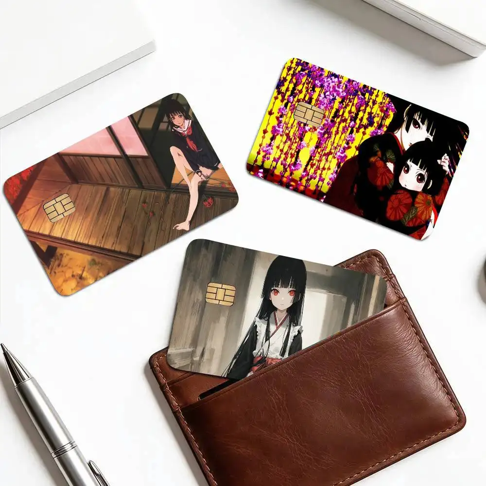 Animated Hell Girl Credit Card Sticker Waterproof PVC Skin Cover For Debit Bank Card, Removable Card Decal Wrap