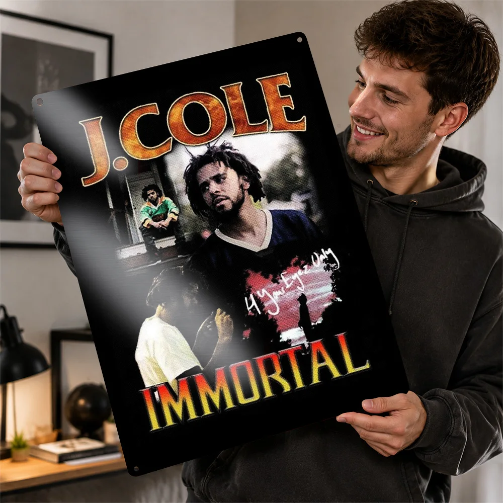J. Cole Immortal Collage Printed Poster Customized Aluminum Metal Sign Lyrical Legend Wall Art A Distinctive Gift For Rap Fans