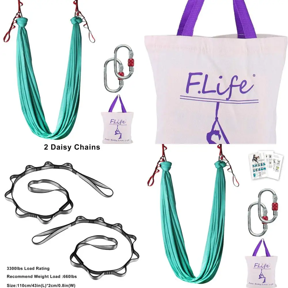 

Yoga Aerial Silk Hammock for Inversions and Strength Training with Starter Kit