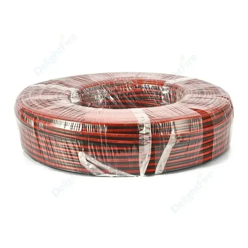 Red Black Electrical Wire 14 12 10 8AWG Flexible 2pin Cable PVC Copper Wire For Solar Panel Battery Inverter Automotive Speaker
