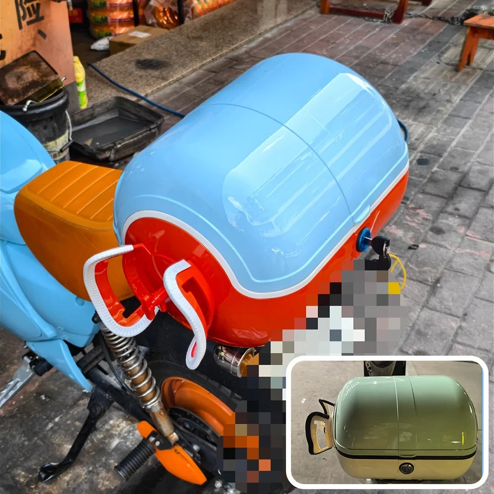 Retro motorcycle trunk jar shape design drop-resistant trunk scratch-resistant waterproof electric vehicle storage luggage box