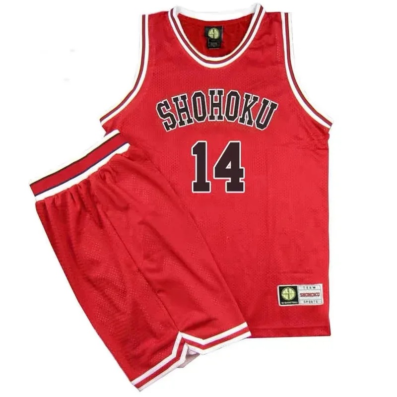 Kogure Anime Luminhoku School Basketball Team Jersey Set, Slam Dunk Rukawa, Sakuragi, Red Costume, Wear, Uniform, Cosplay