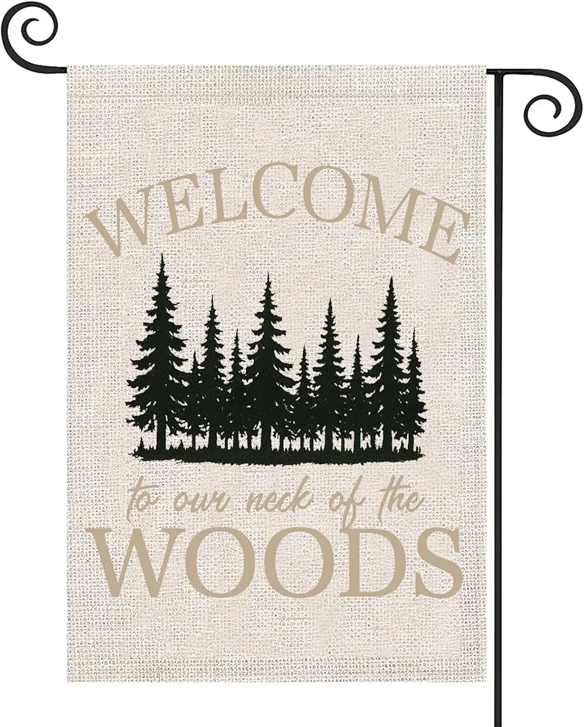 ZJXHPO Welcome To Our Neck Of The Woods House Flag Nature Outdoor Porch Decor Lake House Home Decor Forest Yard Flag (Woods  MMZ