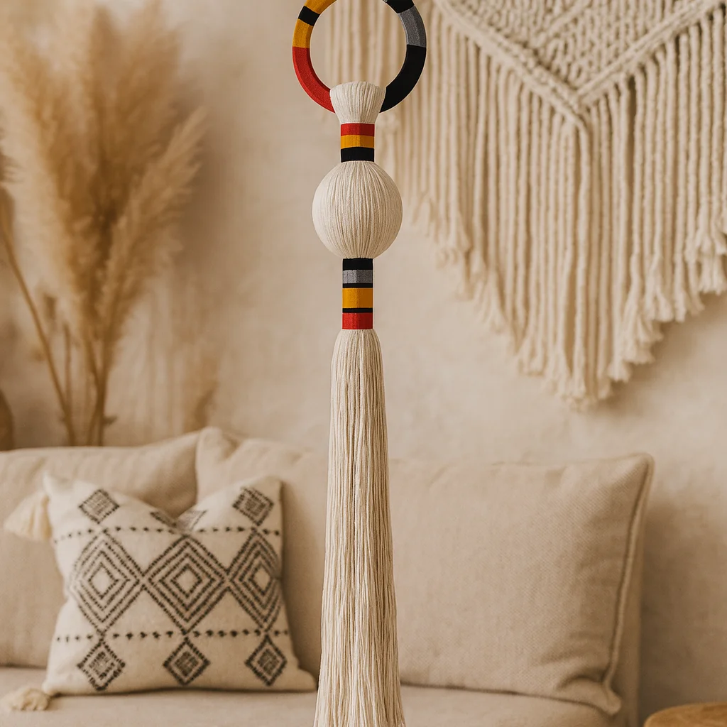 #￥Wrapped Fine Thread Macrame Wall Decor Rings Art Deco Vertical Pattern Home Living Room Apartment Wedding Decorations