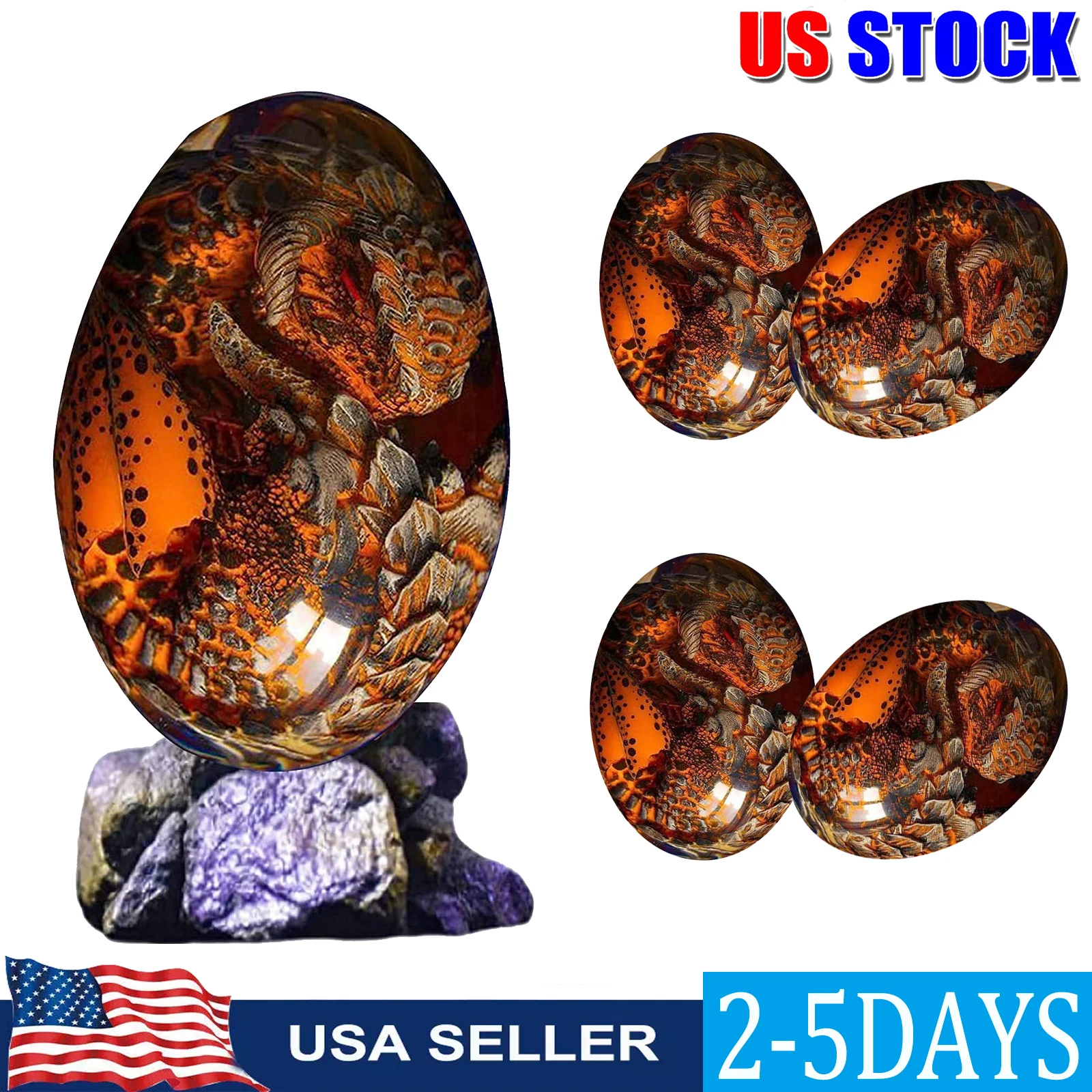 4/1pcs Lava Dragon Egg Dream Garden Decor Crystal Resin Transparent Dinosaur Egg Crafts Sculpture Desktop Ornaments Collection