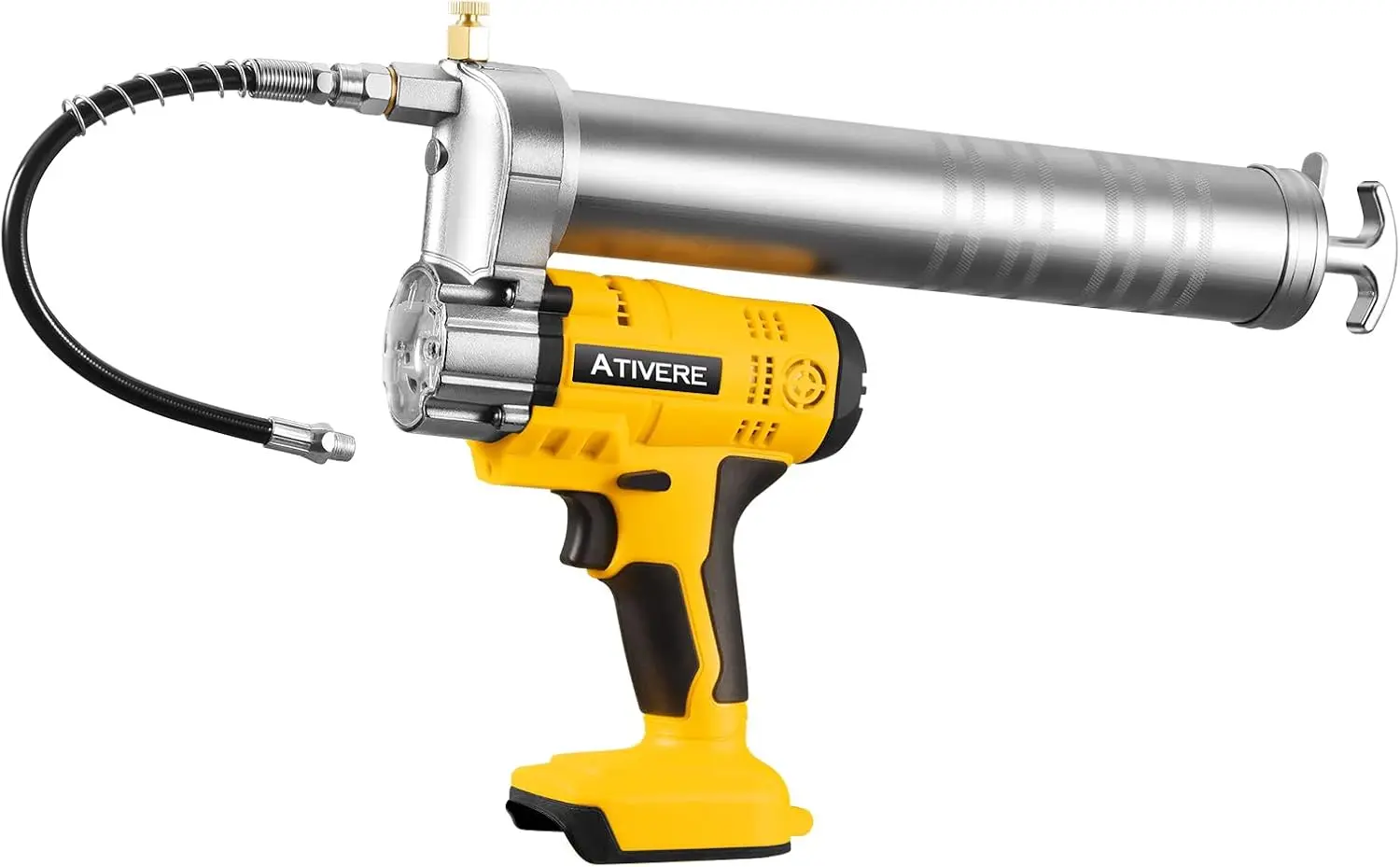 

Cordless Grease Gun for 20V Max Batteries, 10000 PSI High Pressure with 12" Flex Hose, Quick Release