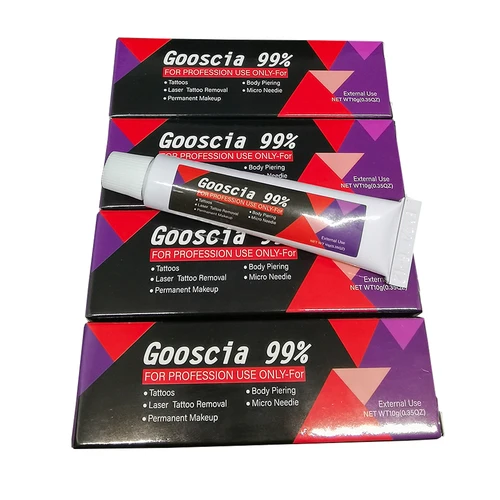 Imagen 2 del producto Nueva llegada 99% crema de tatuaje Gooscia 10g antes del maquillaje permanente Microblading cejas labios crema auxiliar eliminación de tatuajes