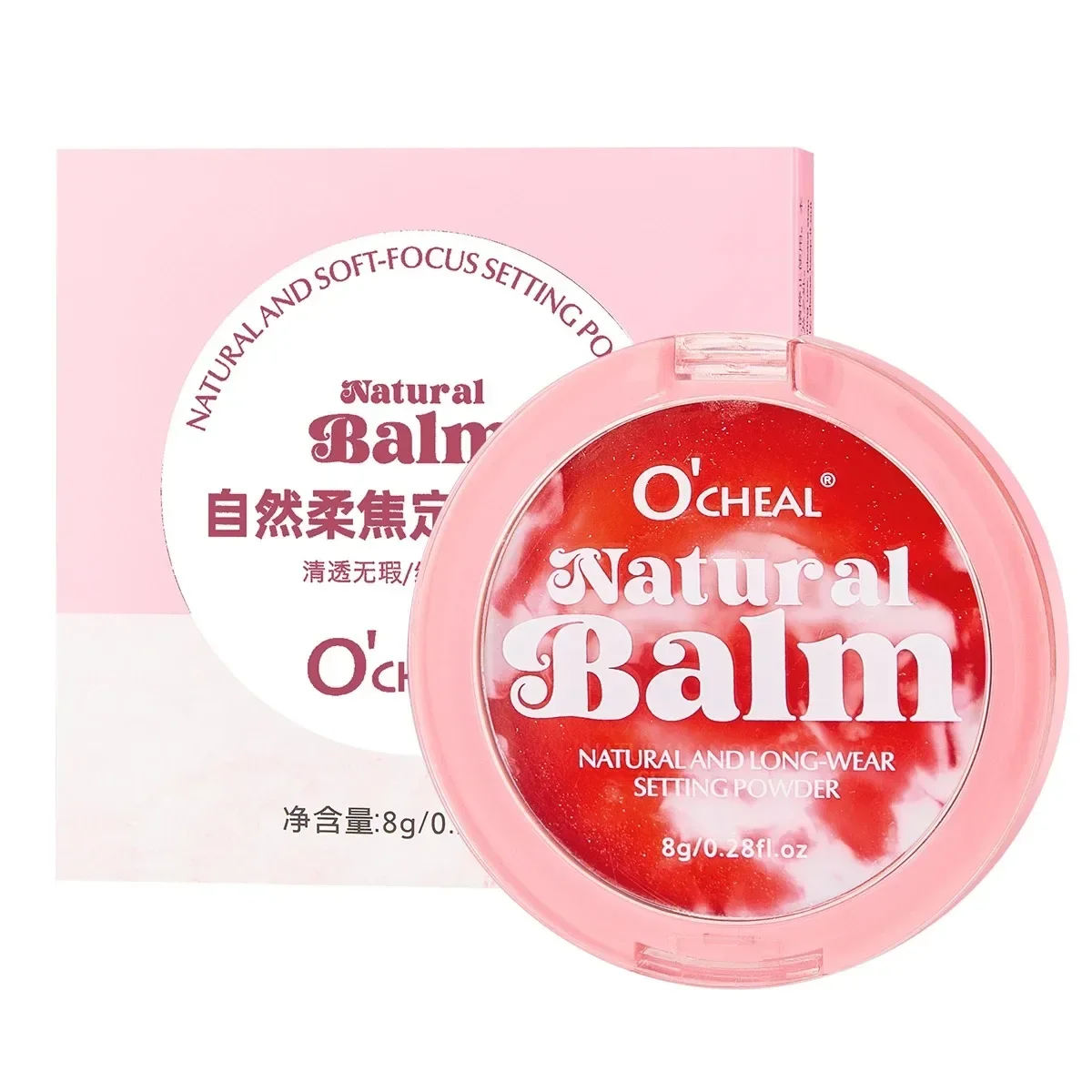 O'cheal Cipria opaca compatta con soffio - Polvere fissante per trucco impermeabile a lunga durata 24 ore con controllo dell'olio per una finitura liscia