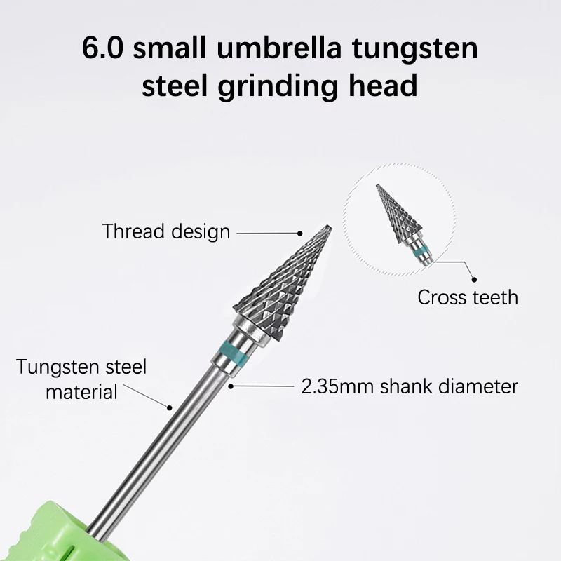 Nail Polish Tungsten Steel Polishing Head Dead Skin Removal Umbrella Polishing Head Polishing And Nail Removal Tool