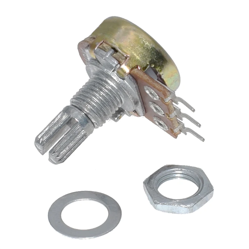 20PCS WH148 B1K B10K B50K B100K B1M 3Pin Linear Potentiometer 15mm Shaft With Nuts And Washers YANXD