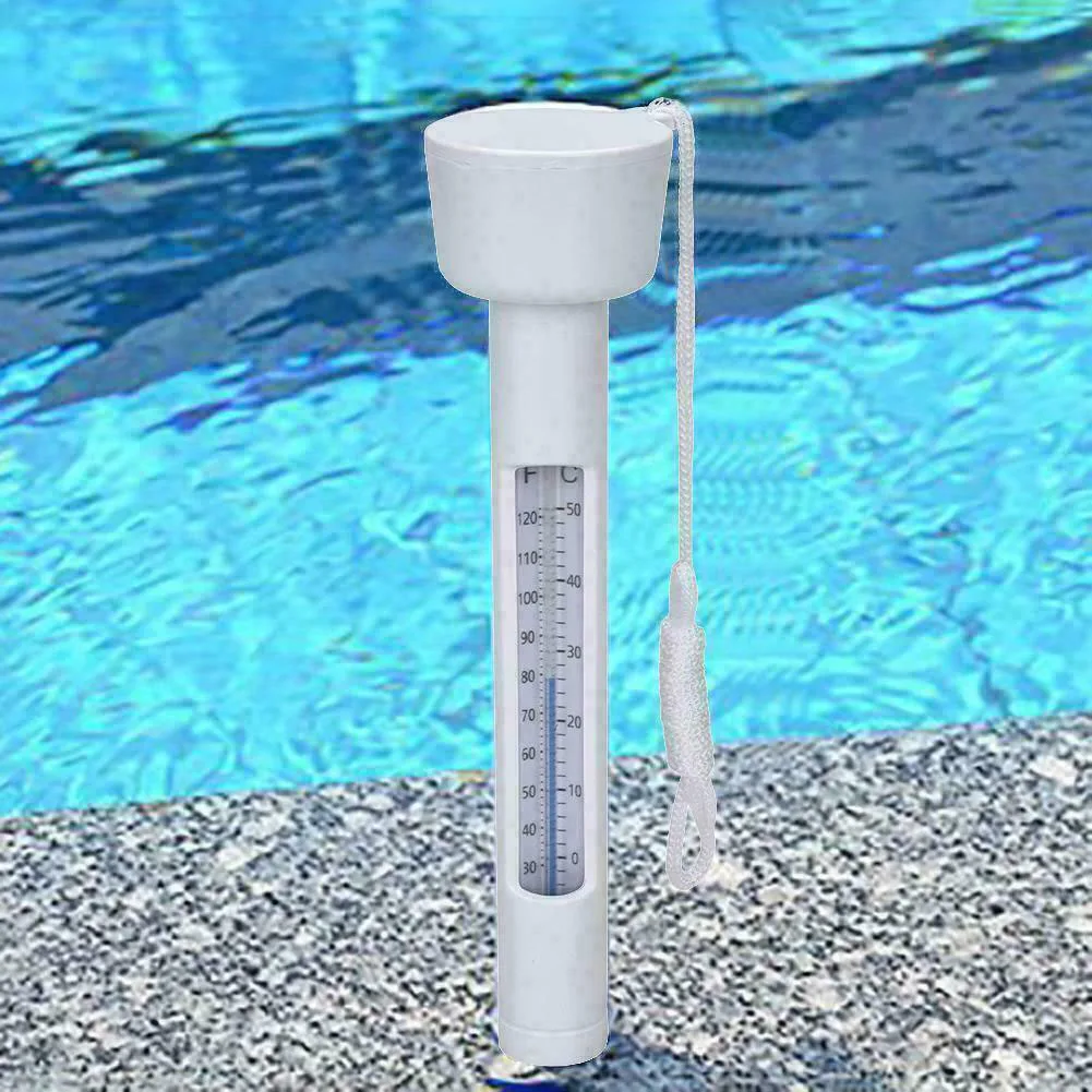 Temperature Tester Thermometer Plastic Shatter Resistant Swimming Pool Water Temp 0-50 Degrees Floating Thermometer